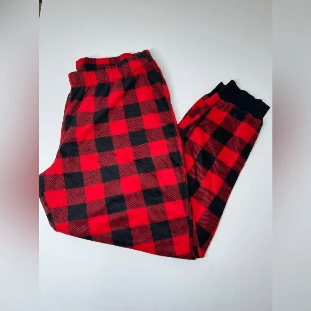 Holiday Time Scotch Plaid Flannel Jogger Pants Kids Size 16-18